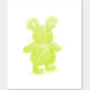 Fluffy Lime Fluro Green Mouse Posters and Art